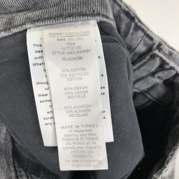 NEW Good American 90's High Waist Baggy Relaxed Black Gray Jeans Women's 8/29 - Picture 9 of 9